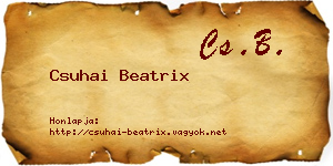 Csuhai Beatrix névjegykártya
